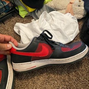 Nike red and white shoes